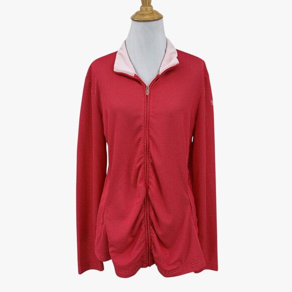 Gear For Sports Jacket Womens L Large Watermelon Polka Dot Full Zip Mock *LOGO - Picture 1 of 14